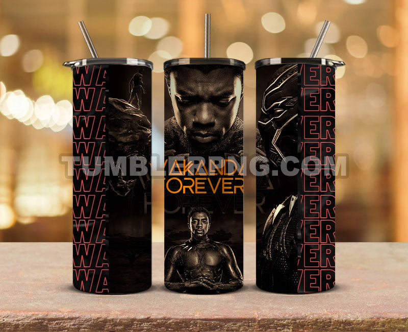 Wakanda Forever Black Panther Skinny Tumbler 20oz Sublimation DesignS for Straight Tumbler Design,Black Panther Tumbler Desing,Wakanda Forever wrap png, Marvel Heroes Tumbler Skinny 14