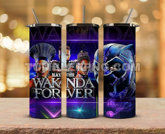 Wakanda Forever Black Panther Skinny Tumbler 20oz Sublimation DesignS for Straight Tumbler Design,Black Panther Tumbler Desing,Wakanda Forever wrap png, Marvel Heroes Tumbler Skinny 17