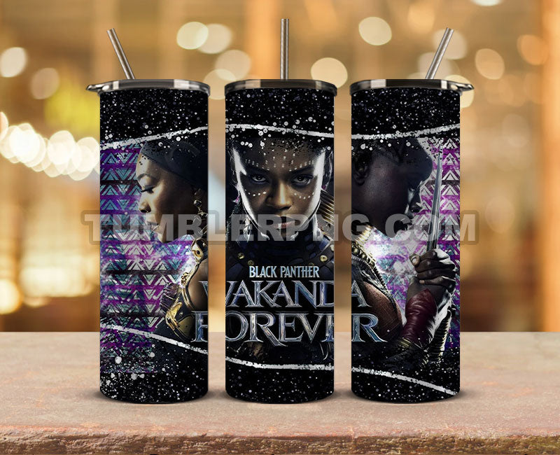 Wakanda Forever Black Panther Skinny Tumbler 20oz Sublimation DesignS for Straight Tumbler Design,Black Panther Tumbler Desing,Wakanda Forever wrap png, Marvel Heroes Tumbler Skinny 18