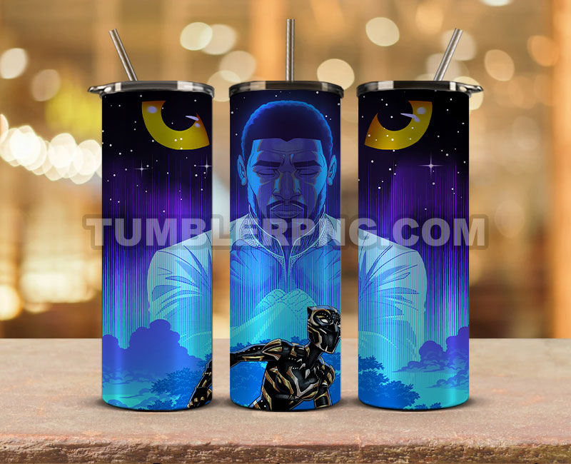 Wakanda Forever Black Panther Skinny Tumbler 20oz Sublimation DesignS for Straight Tumbler Design,Black Panther Tumbler Desing,Wakanda Forever wrap png, Marvel Heroes Tumbler Skinny 02