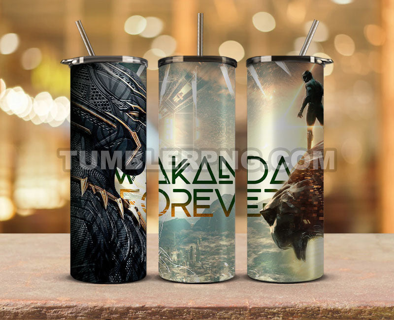 Wakanda Forever Black Panther Skinny Tumbler 20oz Sublimation DesignS for Straight Tumbler Design,Black Panther Tumbler Desing,Wakanda Forever wrap png, Marvel Heroes Tumbler Skinny 07