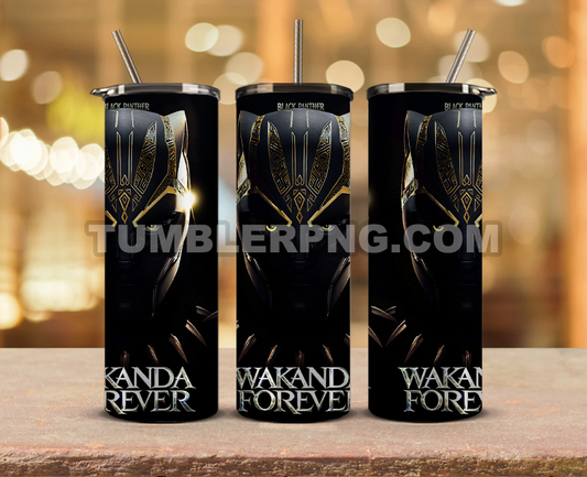 Wakanda Forever Black Panther Skinny Tumbler 20oz Sublimation DesignS for Straight Tumbler Design,Black Panther Tumbler Desing,Wakanda Forever wrap png, Marvel Heroes Tumbler Skinny 20