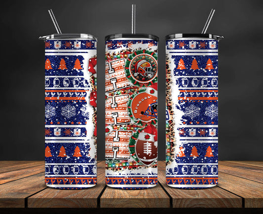 Denver Broncos Christmas Ho Ho Ho Tumbler Wrap,  NFL Patterns Christmas Png 21