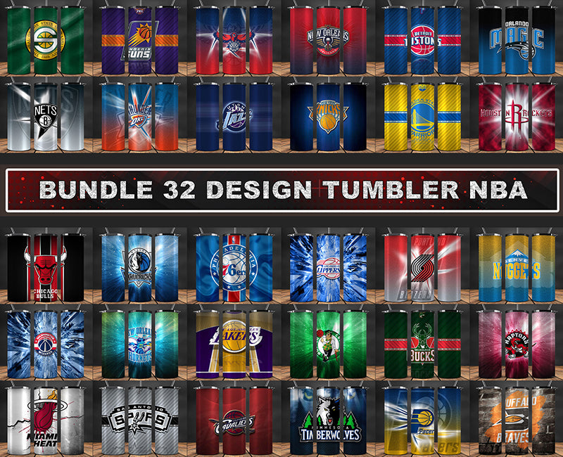 Bundle NBA Logo Tumbler Wrap, Bundle Sport Tumbler 24