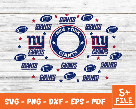 New York Giants Full Wrap Template Svg, Cup Wrap Coffee 24