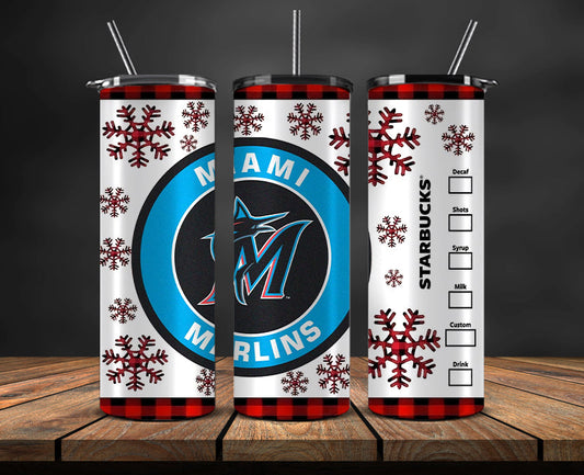 Miami Marlins Png,Christmas MLB Tumbler Png , MLB Christmas Tumbler Wrap 25