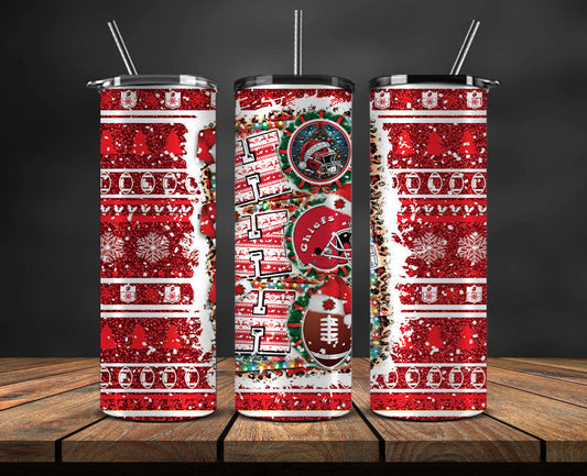 Kansas City Chiefs Christmas Ho Ho Ho Tumbler Wrap,  NFL Patterns Christmas Png 25