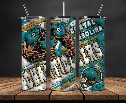 Football Mascot Colleges 3D Tumbler Skinny , Football Tumbler Png ,Nfl Tumbler Wrap 28