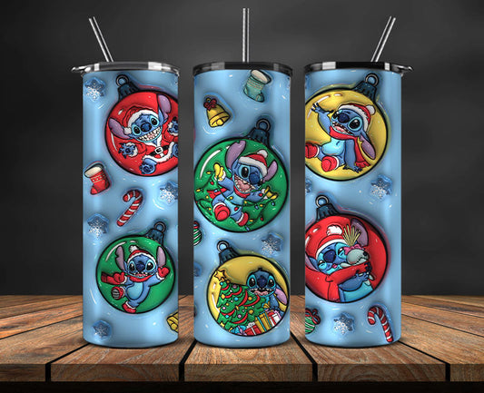 Christmas 20oz Tumbler Wrap PNG, Christmas 3D Inflated Puffy Png 29