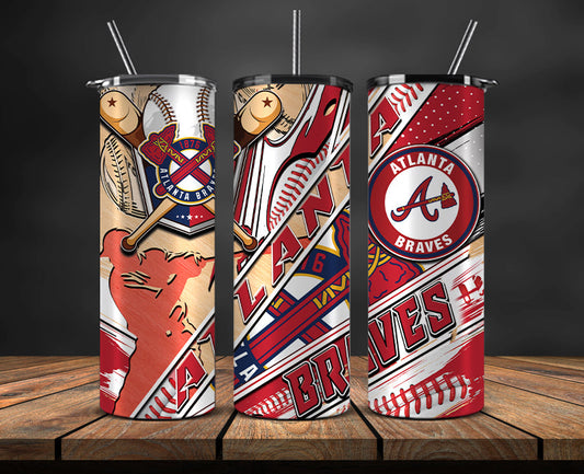 Atlanta Braves Tumbler Wrap, Mlb Tumbler  Mlb Logo Tumbler Png 02