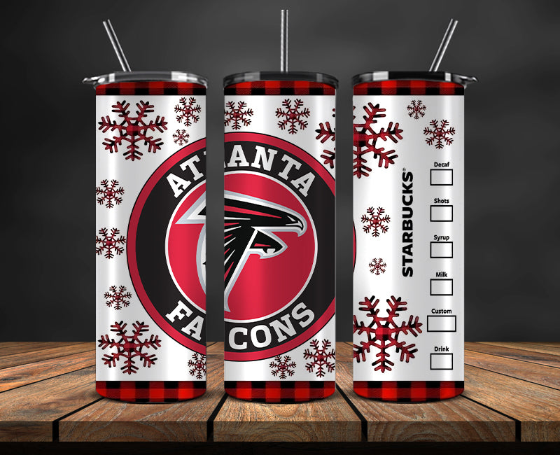 Atlanta Falcons Christmas Tumbler Png,NFL Merry Christmas Png, NFL Christmas Tumbler Wrap 02