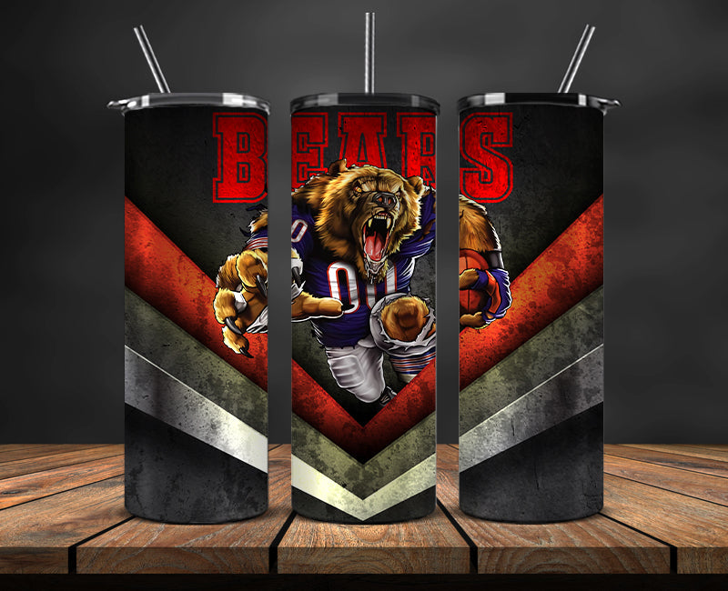 Chicago Bears Tumbler, Bears Logo Tumbler, NFL Season 2025, Design 02