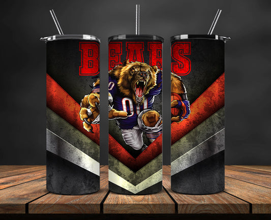 Chicago Bears Tumbler, Bears Logo Tumbler, NFL Season 2025, Design 02