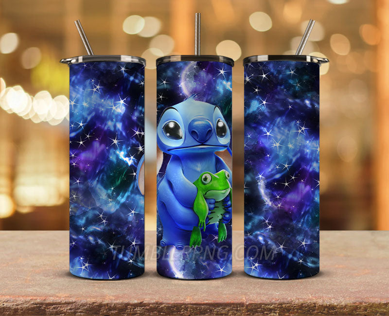 Stitch Starbucks 20oz Tumbler Png,20 oz Skinny Tumbler Wraps, Stitch Tumbler Wrap 02