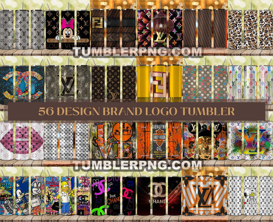 Tumbler Wraps 20 oz, Fashion Luxury Logo Tumbler Wrap Png Bundle, Logo Brand Tumbler , Logo Fashion , Skinny 20oz Sublimation , Tumbler Wrap Bundle Designs 13