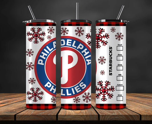 Philadelphia Phillies Png,Christmas MLB Tumbler Png , MLB Christmas Tumbler Wrap 02