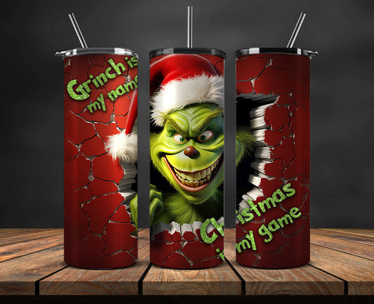 Christmas 20oz Tumbler Wrap PNG, Christmas 3D Inflated Puffy Png 30