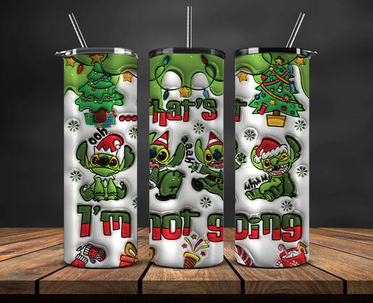 Christmas 20oz Tumbler Wrap PNG, Christmas 3D Inflated Puffy Png 313