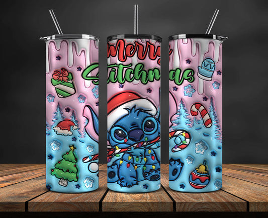 Christmas 20oz Tumbler Wrap PNG, Christmas 3D Inflated Puffy Png 314