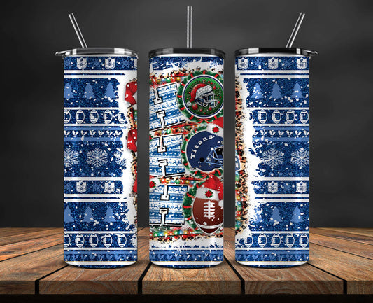 Tennessee Titans Christmas Ho Ho Ho Tumbler Wrap,  NFL Patterns Christmas Png 31