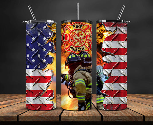 Firefighter Tumbler Wrap , Fire Rescue Fireman 31