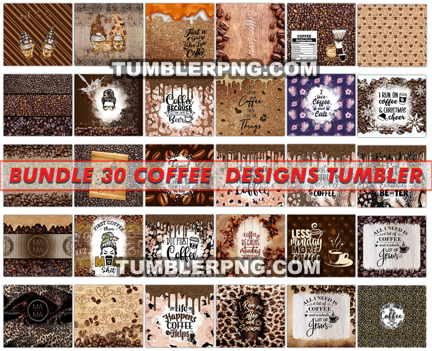 Bundle Coffee 20  oz Skinny Tumbler Sublimation Png, Coffee Tumbler Wrap 31