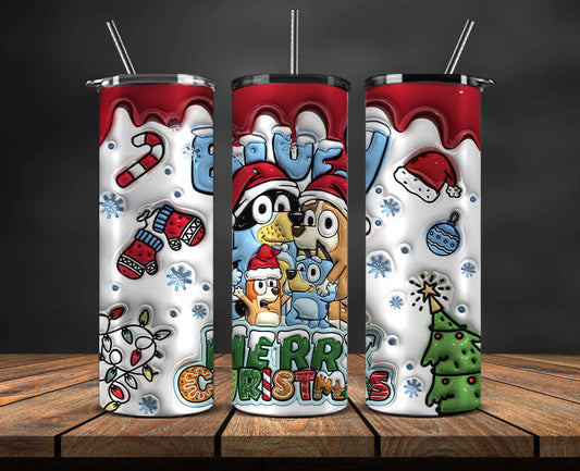 Christmas 20oz Tumbler Wrap PNG, Christmas 3D Inflated Puffy Png 325