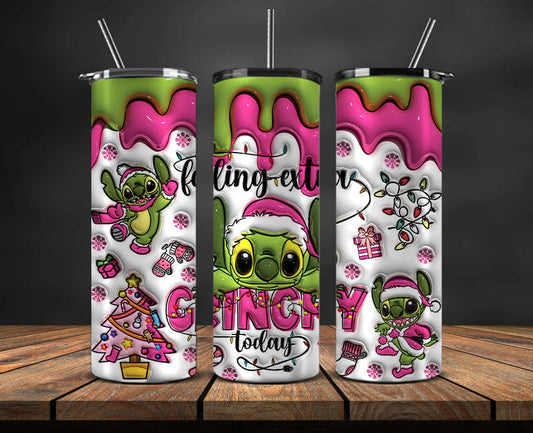Christmas 20oz Tumbler Wrap PNG, Christmas 3D Inflated Puffy Png 336