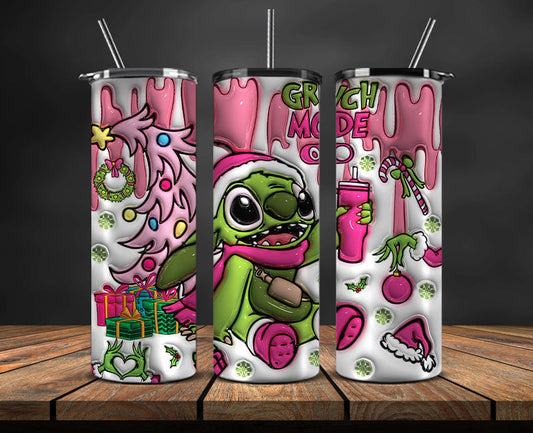 Christmas 20oz Tumbler Wrap PNG, Christmas 3D Inflated Puffy Png 337