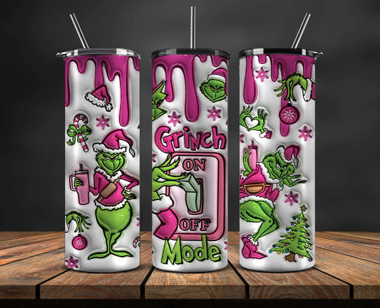 Christmas 20oz Tumbler Wrap PNG, Christmas 3D Inflated Puffy Png 339