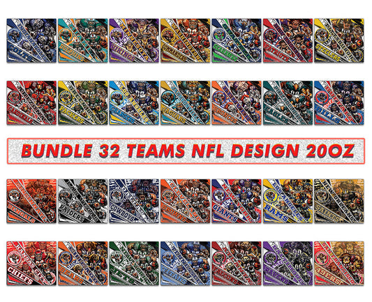 Bundle 32 Team Football Tumbler Png Design, Sport Tumbler Wrap 33