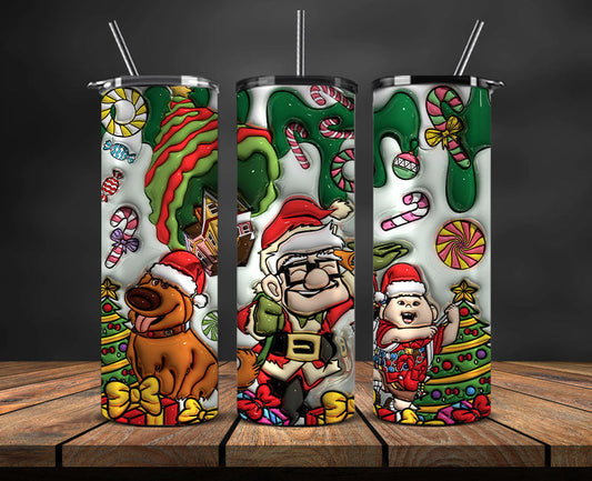 Christmas 20oz Tumbler Wrap PNG, Christmas 3D Inflated Puffy Png 342