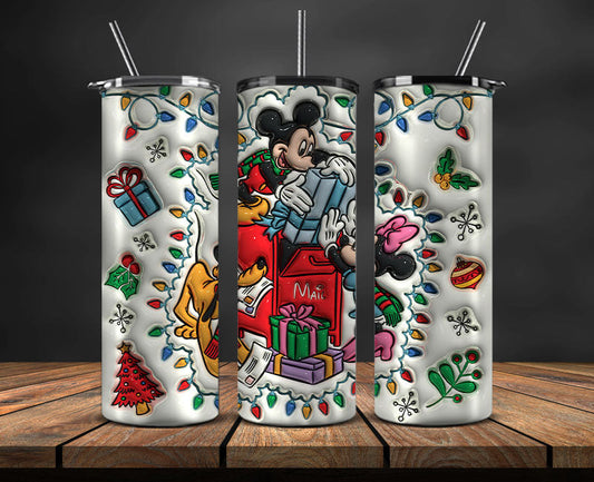 Christmas 20oz Tumbler Wrap PNG, Christmas 3D Inflated Puffy Png  345