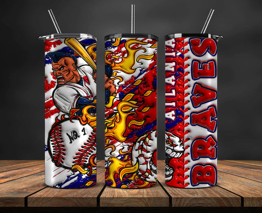 Atlanta Braves Tumbler Wrap, Mlb Tumbler  Mlb Logo Tumbler Png 34