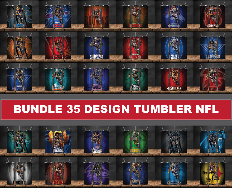 Nfl Mascot Tumbler Wraps Bundle ,Football Wraps  36