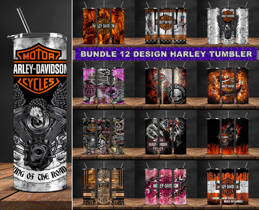 Bundle 12 Design Harley Skinny Tumbler Png, Motor Harley Digital Tumbler Wrap, Harley Tumbler Wrap 37