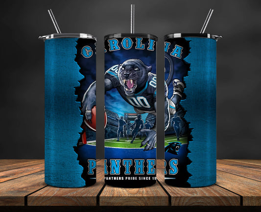 Carolina Panthers Tumbler, Panthers Logo Tumbler ,NFL Season 2025, Design 37