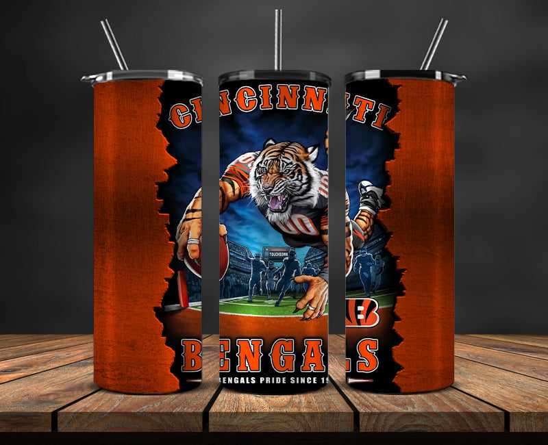Cincinnati Bengals Tumbler, Bengals Logo Tumbler ,NFL Season 2025, Design 39