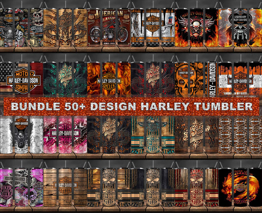 Bundle 50 Design Harley Skinny Tumbler Png, Motor Harley Digital Tumbler Wrap, Harley Tumbler Wrap 40