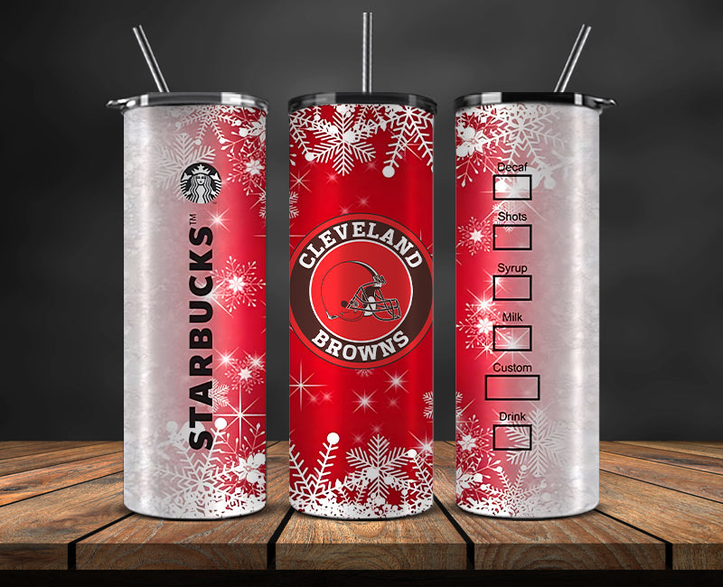 Cleveland Browns Christmas Tumbler Png,NFL Merry Christmas Png, NFL Christmas Tumbler Wrap 41