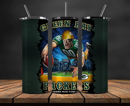 Green Bay Packers Tumbler, Packers Logo Tumbler ,NFL Season 2025, Design 44