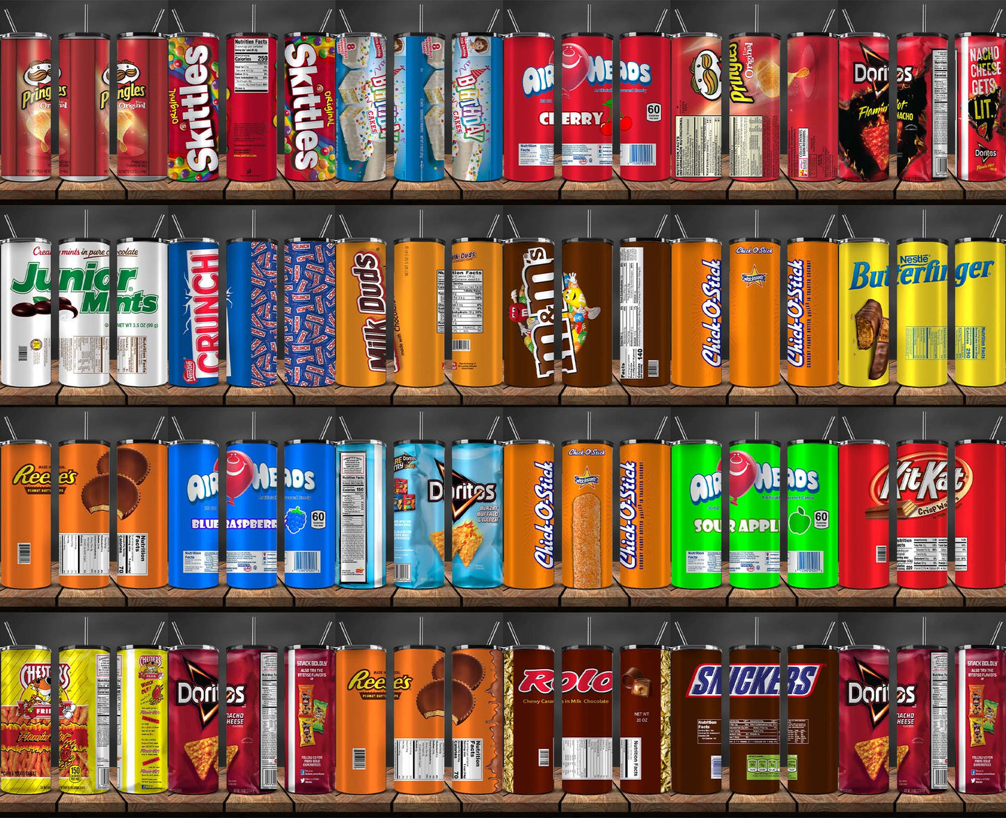 120 Design Candy & Snacks Tumbler, Candy & Snacks Tumbler Wraps ,Drink Tumbler Wrap 45