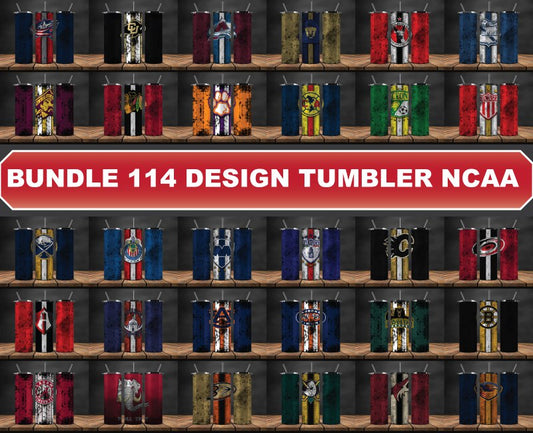 114 Designs NCAA  Logo Tumbler Wrap, Bundle Sport Tumbler 47