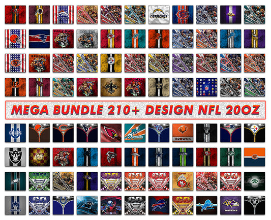 210 Designs NFL Logo Tumbler Wrap, Bundle Sport Tumbler 49