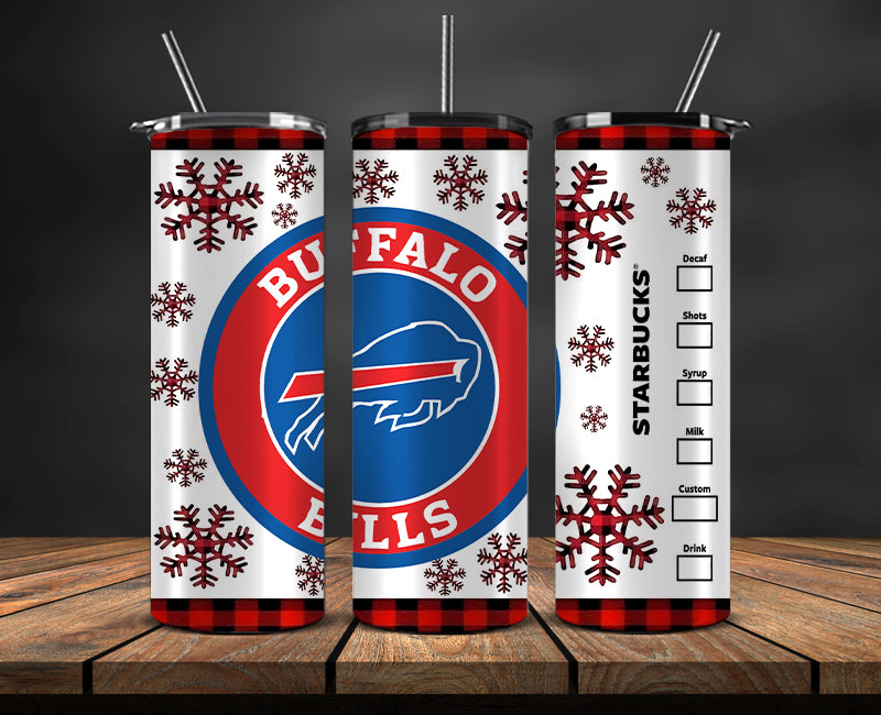Buffalo Bills Christmas Tumbler Png,NFL Merry Christmas Png, NFL Christmas Tumbler Wrap 04