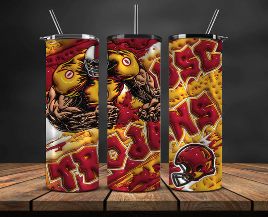 Football Mascot Colleges 3D Tumbler Skinny , Football Tumbler Png ,Nfl Tumbler Wrap 04