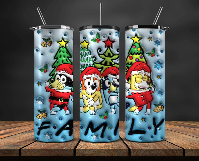 Christmas 20oz Tumbler Wrap PNG, Christmas 3D Inflated Puffy Png 51