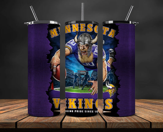 Minnesota Vikings Tumbler, Vikings Logo Tumbler ,NFL Season 2025, Design 52