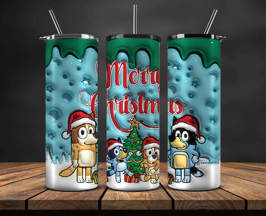 Christmas 20oz Tumbler Wrap PNG, Christmas 3D Inflated Puffy Png 53
