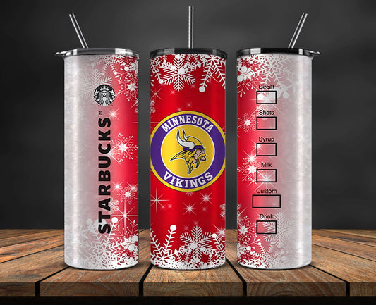 Minnesota Vikings Christmas Tumbler Png,NFL Merry Christmas Png, NFL Christmas Tumbler Wrap 53